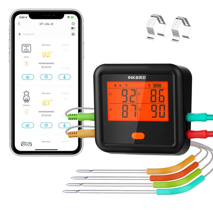 Digital BBQ Thermometer with Bluetooth & 4 Probes – Precision Cooking Made Easy