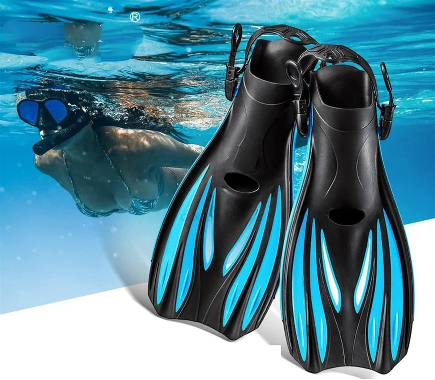 Professional TPR Diving Fins, Non-Slip Swim Flippers