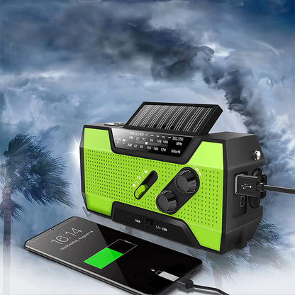 Emergency Weather Radio - Solar, USB, and Hand Crank Power with NOAA Access