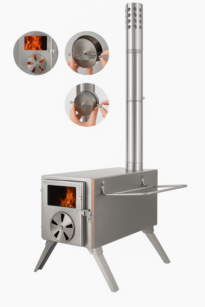 Stainless Steel Camping Stove – The Ultimate Wood-Burning Solution for Outdoor Adventures