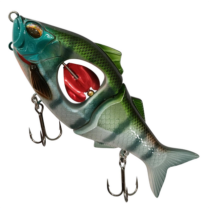 Fishing Lure Bait, Multi-Jointed Swimbait with Rotating Propeller Tail