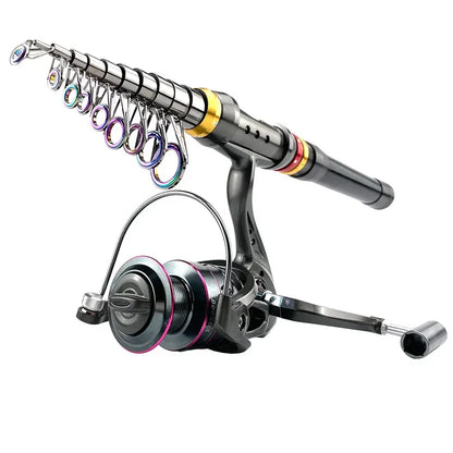 Telescopic Fishing Rod and Spinning Reel Combo