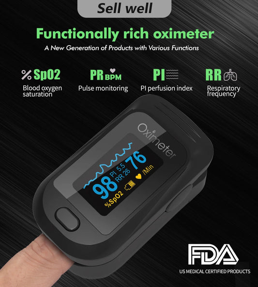 Finger Pulse Oximeter – Accurate SpO2 & Heart Rate Monitor