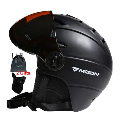 Professional Half-Covered Ski Helmet with Goggle Strap – Lightweight Winter Sports Protection