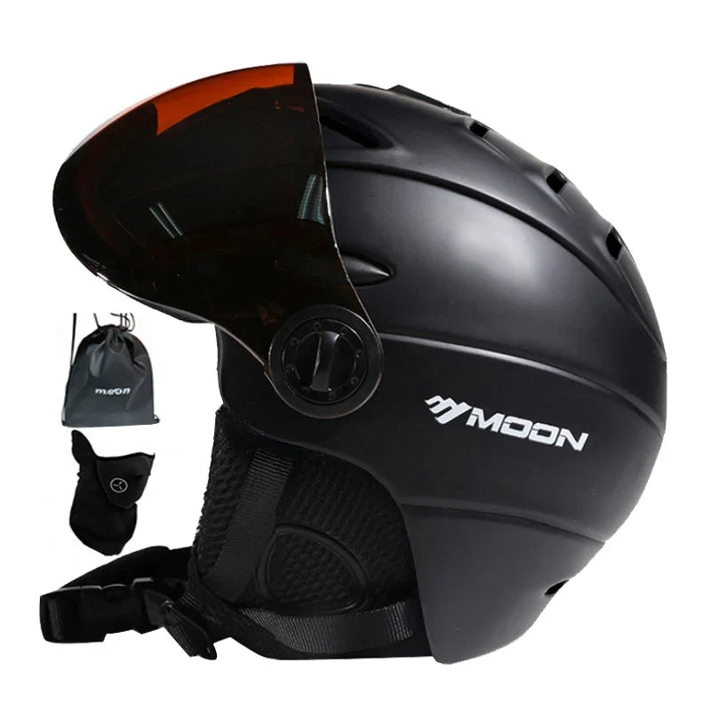 Professional Half-Covered Ski Helmet with Goggle Strap – Lightweight Winter Sports Protection