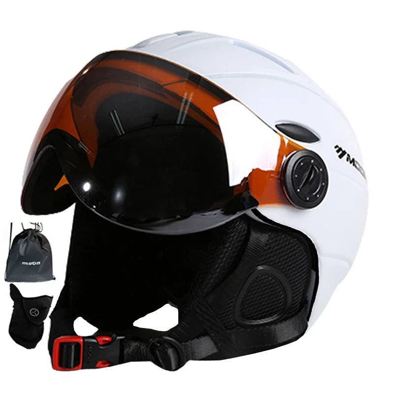 Professional Half-Covered Ski Helmet with Goggle Strap – Lightweight Winter Sports Protection