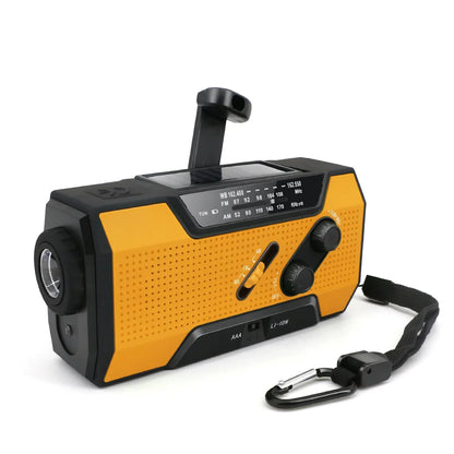 Emergency Weather Radio - Solar, USB, and Hand Crank Power with NOAA Access