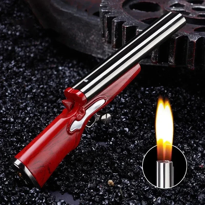 Mini Gun Dual Flames Lighter - Refillable Butane Gas
