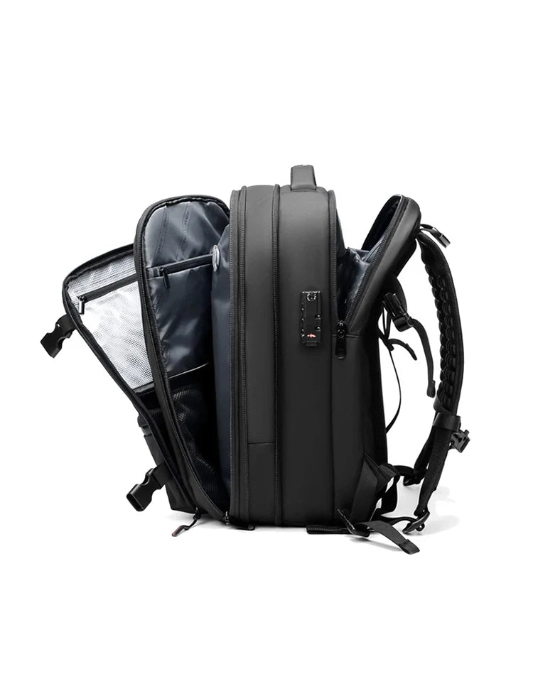 Travel Backpack – Vacuum Compression, 17-Inch Laptop Compartment, Expandable Design