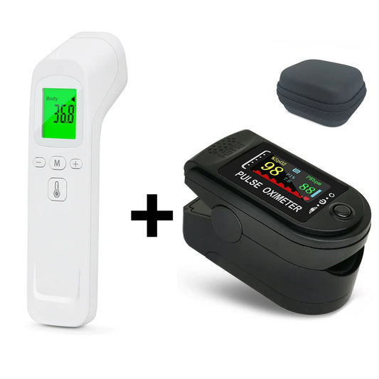 Survival Now™ Medical Finger Pulse Oximeter and Infrared Baby Thermometer