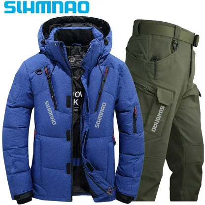 Survival Now™ Velvet Jacket & Tactical Pants Winter Outdoor Warm Fishing Suit