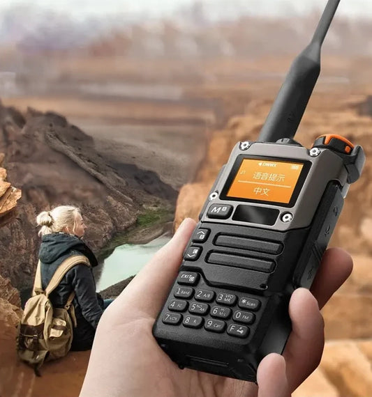 5W Air Band Walkie Talkie – Dual Band, NOAA Alerts, Type-C Charging