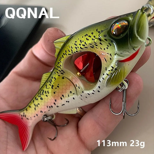 Fishing Lure Bait, Multi-Jointed Swimbait with Rotating Propeller Tail