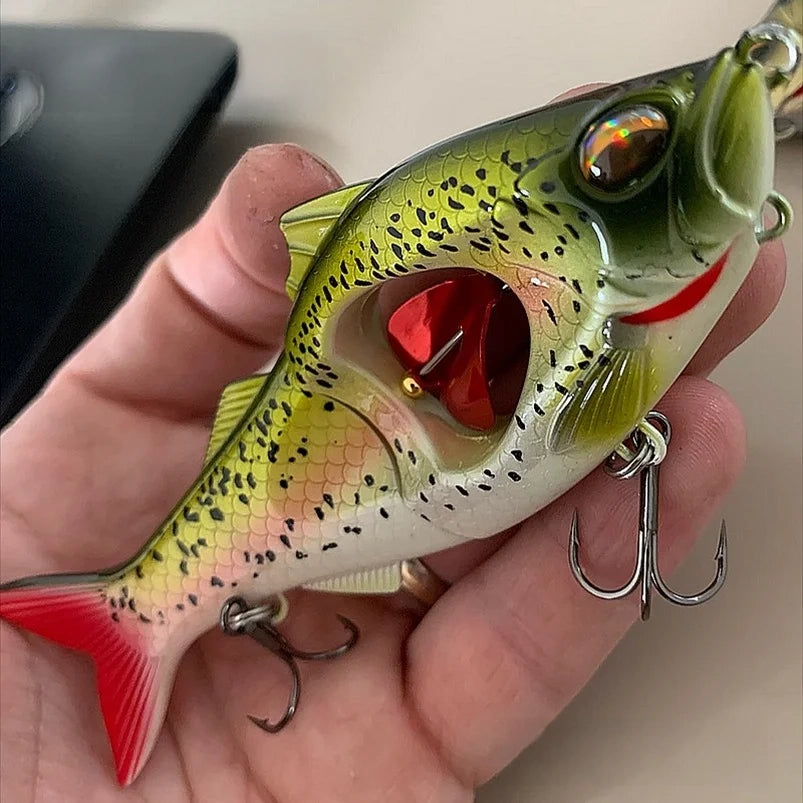 Fishing Lure Bait, Multi-Jointed Swimbait with Rotating Propeller Tail