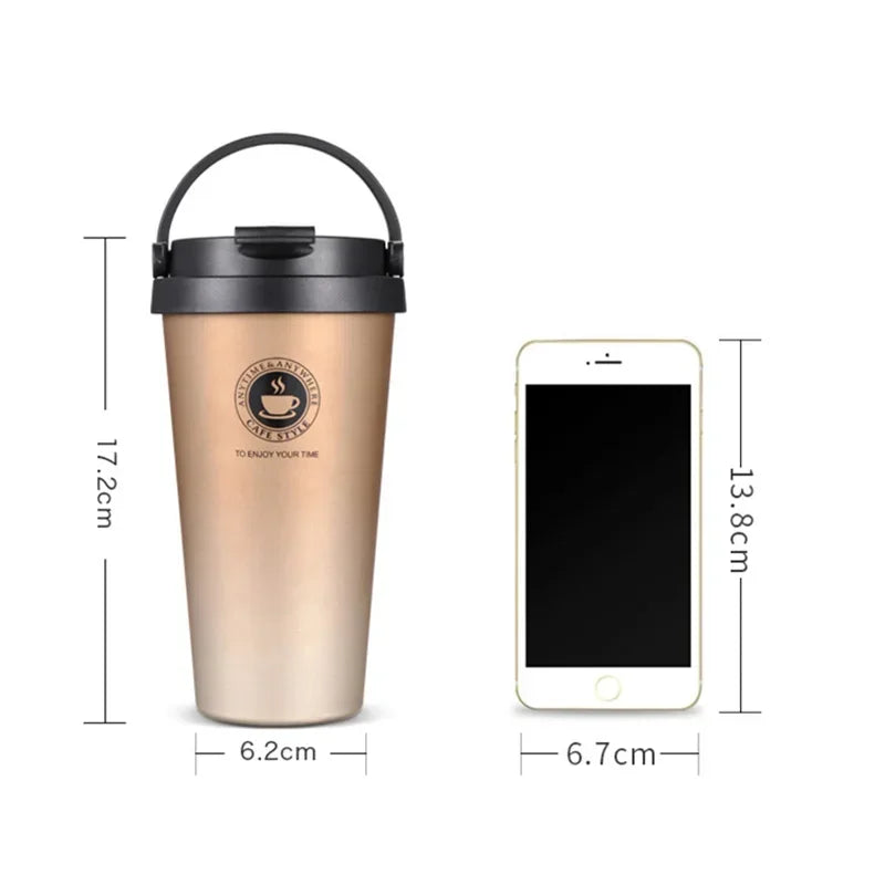 500mL Insulated Travel Coffee Cup – Keep Your Drinks Hot or Cold for Hours