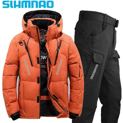 Survival Now™ Velvet Jacket & Tactical Pants Winter Outdoor Warm Fishing Suit