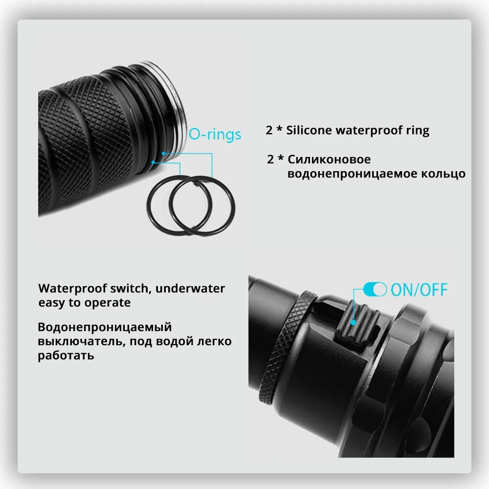 Survival Now's™ IP68 Professional Diving Flashlight