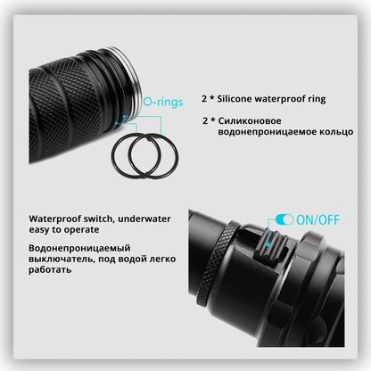 Survival Now's™ IP68 Professional Diving Flashlight