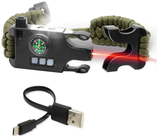 Tactical Survival Wristband Bracelet with LED
