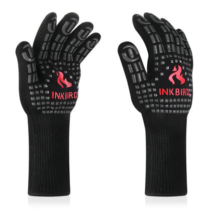 BBQ Grill Gloves: Extreme Heat Resistant Non-Slip Silicone Insulated Grill Mitts for Ultimate Cooking Safety and Performance