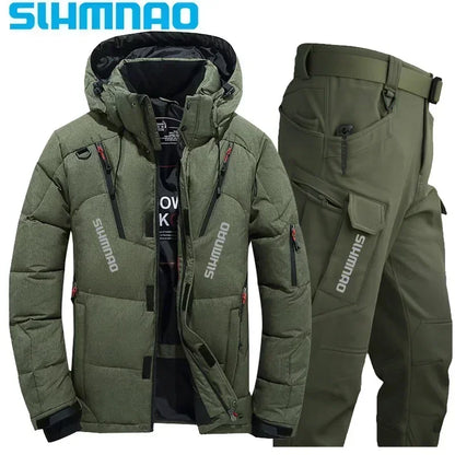 Survival Now™ Velvet Jacket & Tactical Pants Winter Outdoor Warm Fishing Suit