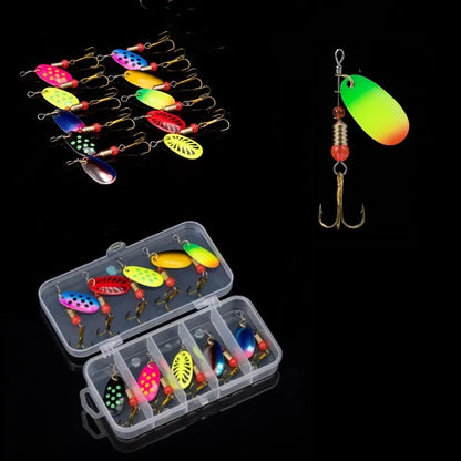 10pcs Fishing Lure Metal Spoon Spinner Kit, Premium Set