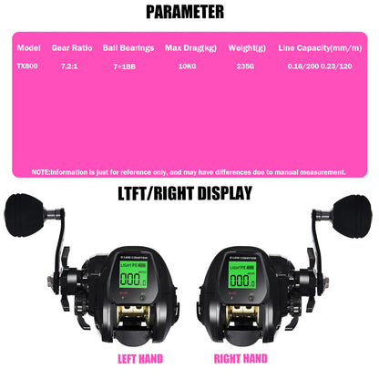 Survival Now™ Bait caster Fishing Reel with Electronic LED Display
