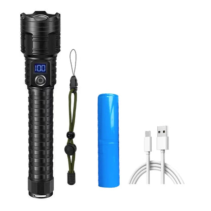 10000mAh Tactical LED Flashlight - Ultra-Bright & Survival-Ready