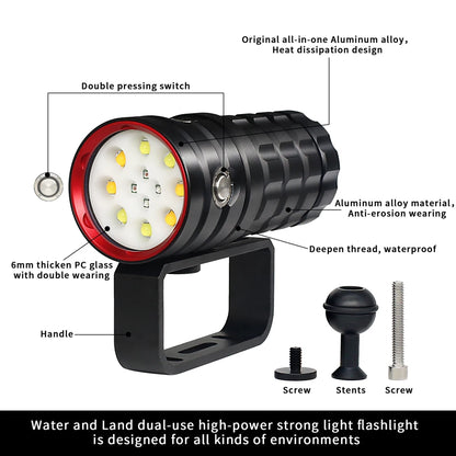 Survival Now™ Diving Flashlight 25000 Lumens