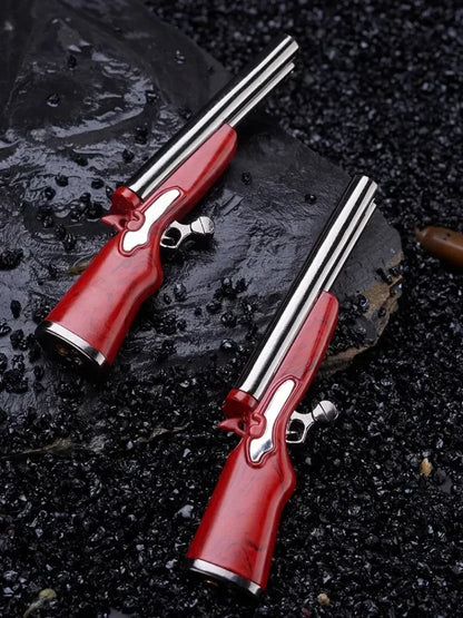 Mini Gun Dual Flames Lighter - Refillable Butane Gas