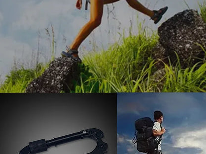 Survival Now™ Mountain Climb EDC Stainless Steel Mini Knife Carabiner Multitool