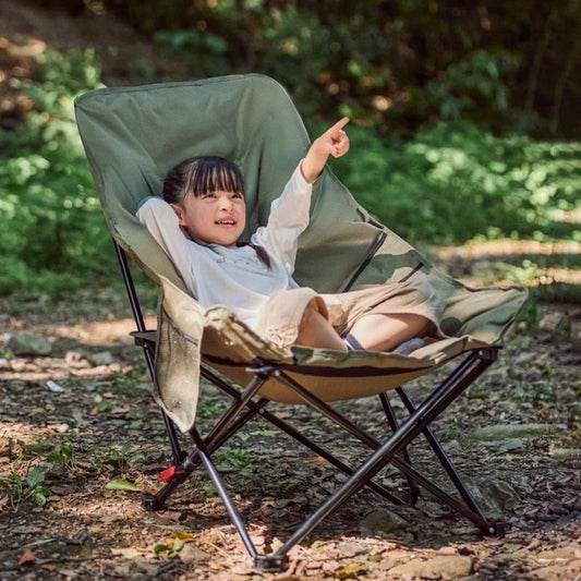 Portable Picnic Leisure Seat | High-Back Moon Chair