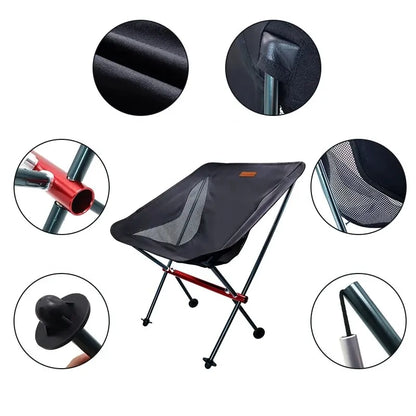 Camping Fishing Folding Chair, High-Back, Portable Seat