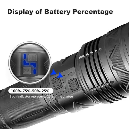 High-Power LED Flashlight - Super Bright, Long-Range & Rechargeable Torch