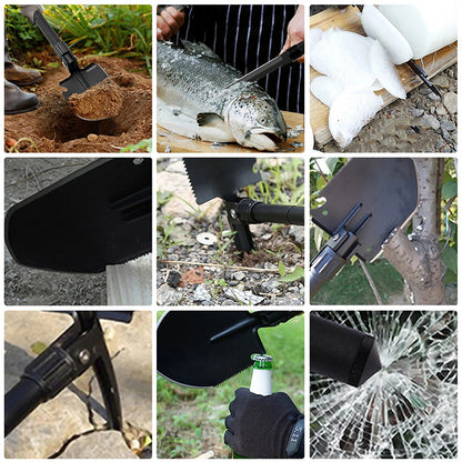 Foldable Tactical Shovel, Multifunctional Survival Tool