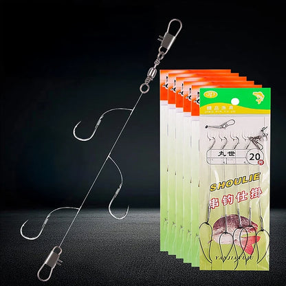 High Carbon Steel Triple Fishing Hooks with Swive