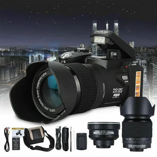 POLO D7100 Digital Camera - 33MP DSLR with 24X Optical Zoom & Full HD Video