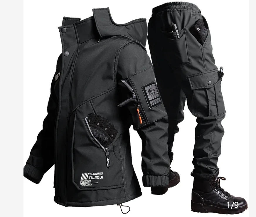 Survival Now™ Winter Velvet Thickened Jacket Suit for Men and Women