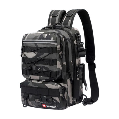 Camouflage Lure Fishing Backpack, 40L, Water-Resistant, Rod Holders