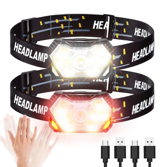 9-LED Motion Sensor Rechargeable Headlamp – Waterproof & Ultra-Bright
