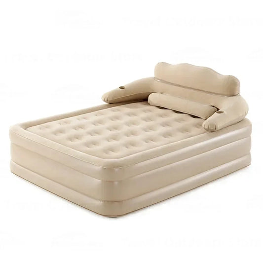 Inflatable Backrest Double Bed | Automatic Inflation & Waterproof
