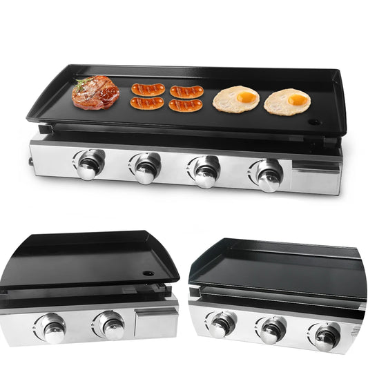 4 Burners LPG BBQ Griddle – The Ultimate Non-Stick Iron Plate Outdoor Grill