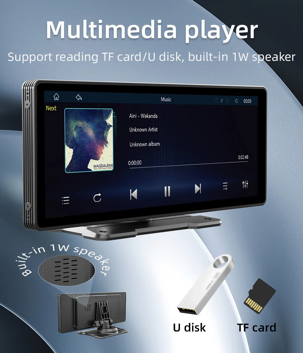 Survival Now™ 10.26-Inch Portable Wireless Car Play Screen