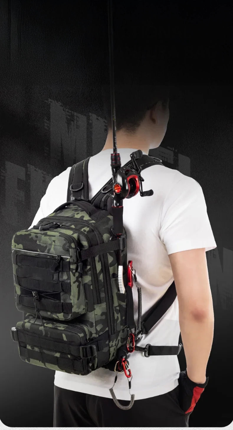 Multi-Functional Outdoor Fishing Backpack with Rod Holder