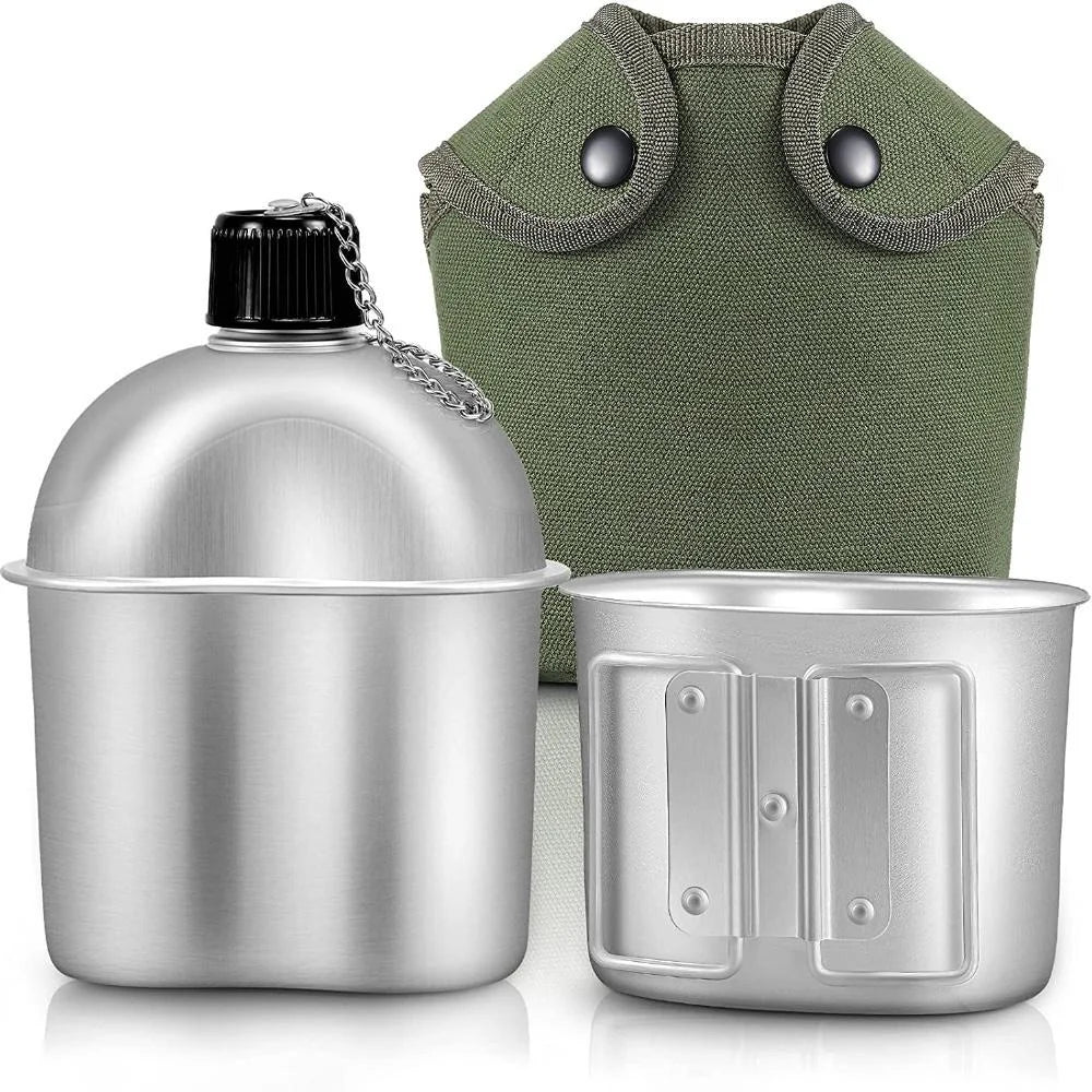3PCS/Set Canteen Cookware: Multi-Functional Hydration and Cooking Kit for Outdoor Adventures