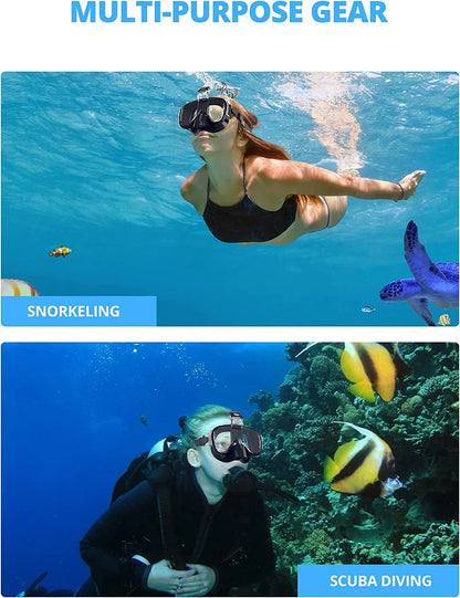 Survival Now™ Underwater Snorkeling Half-Face Mask Set