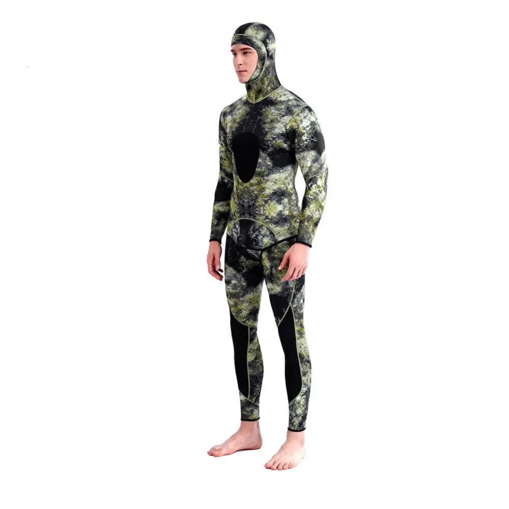 Camouflage 3mm Neoprene Wetsuit - Two-Piece for Diving