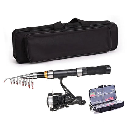 Telescopic Fishing Rod and Reel Combo, Portable Fly Fishing Kit with Accessories