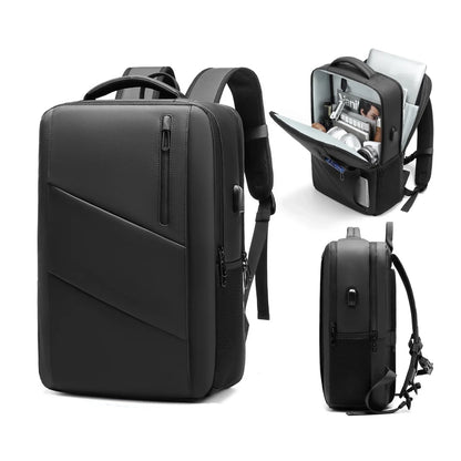 18-Inch Men’s Business Laptop Backpack with USB Charging & Waterproof Design