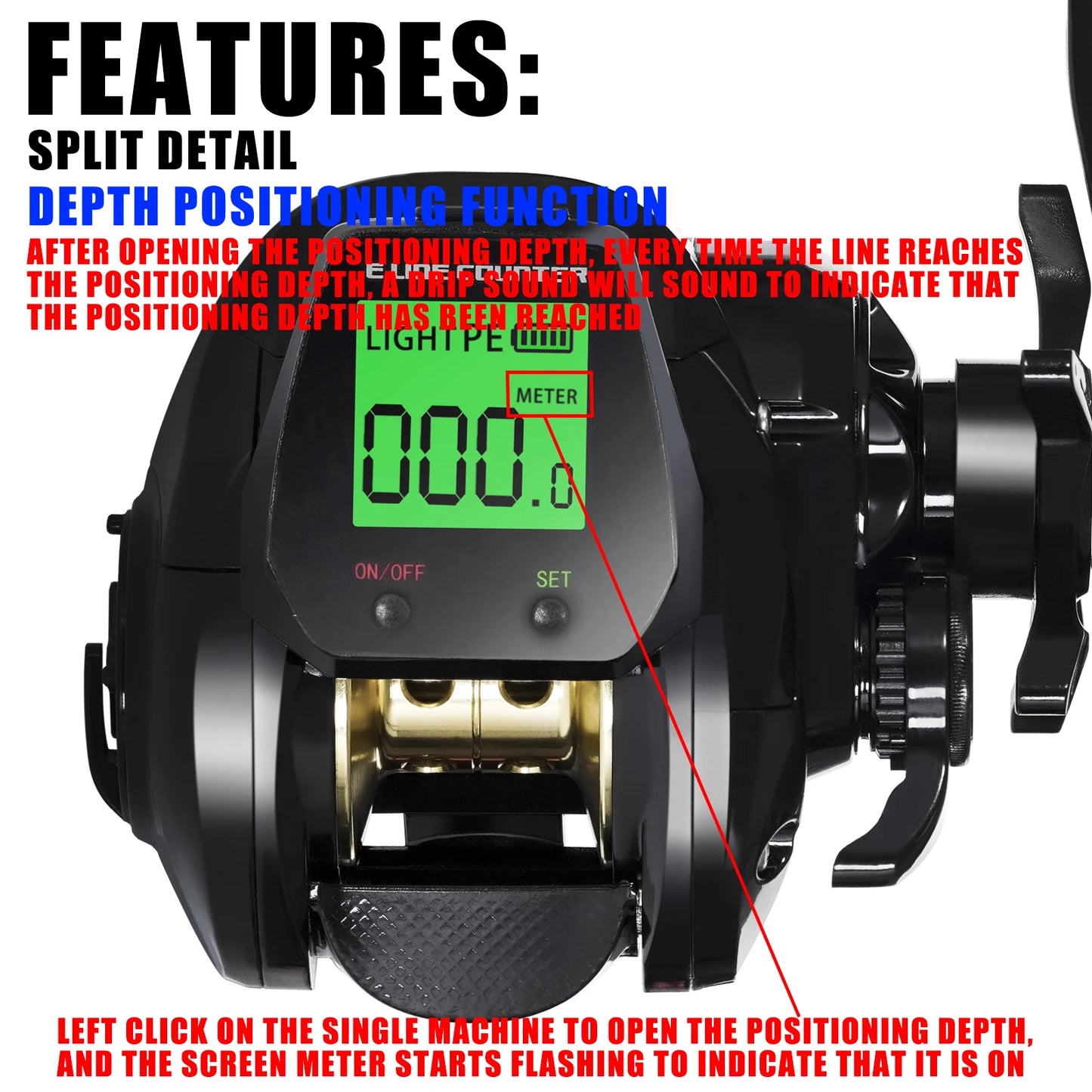 Survival Now™ Bait caster Fishing Reel with Electronic LED Display